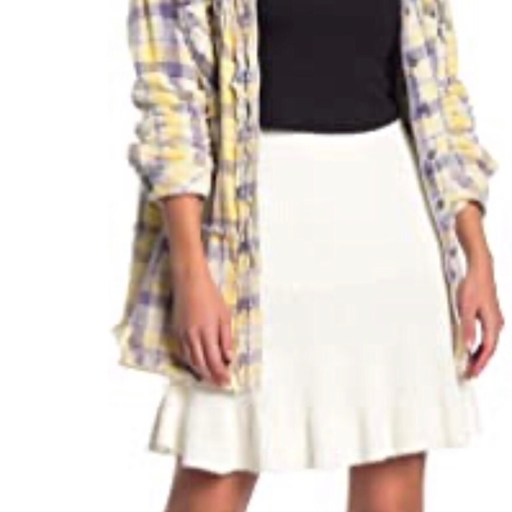 NWT Free People Solid Gold Skirt Cream Knit Small